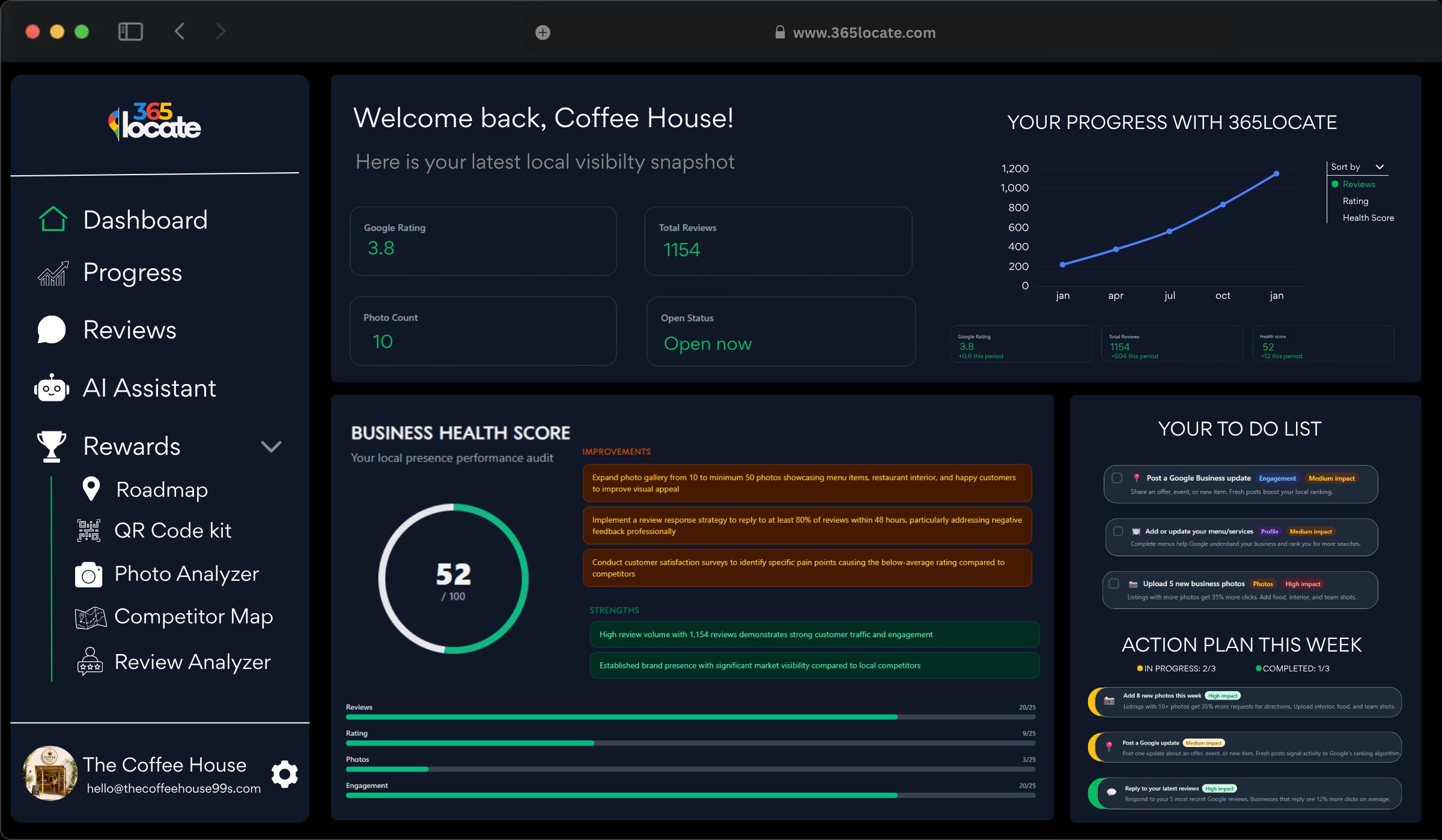 365Locate dashboard